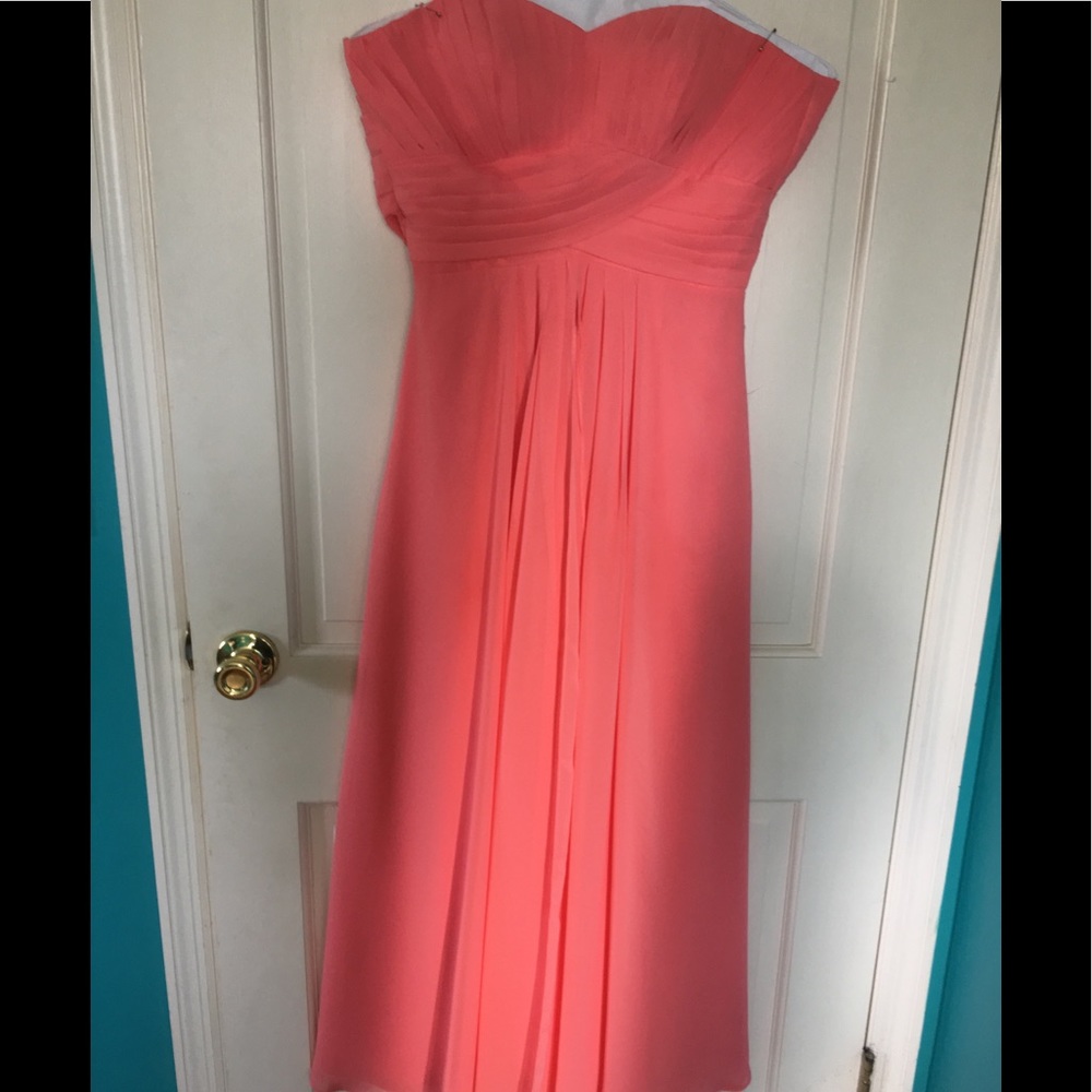 Coral Prom Dress with Lace Up Corset Back 👑